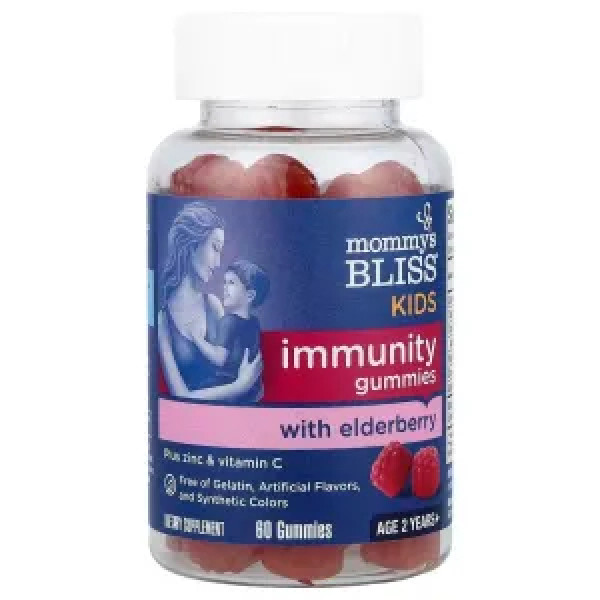 Бузина для імунітету, Elderberry Gummies + Immunity Support, Mommy's Bliss, 2 роки+, 60 жувальних цукерок