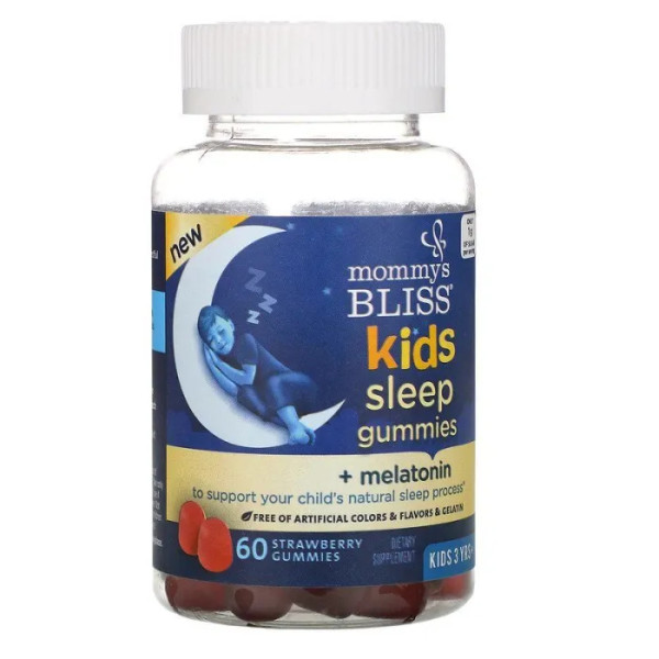 Формула для сну з мелатоніном, Kids Sleep Gummies, Mommy's Bliss, для дітей з 3-х років, смак полуниці, 60 жувальних цукерок