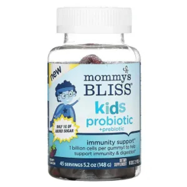 Пробіотик + пребіотик для дітей, Kids Probiotic + Prebiotic, Mommy's Bliss, з 2-х років, смак ягід, 45 жувальних цукерок