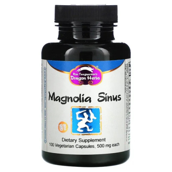 Магнолія, Magnolia Sinus, Dragon Herbs, 500 мг, 100 вегетаріанських капсул