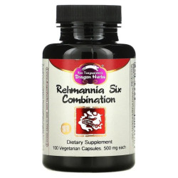 Реманія, Dragon Herbs Rehmannia, 500 мг, 100 вегетаріанських капсул