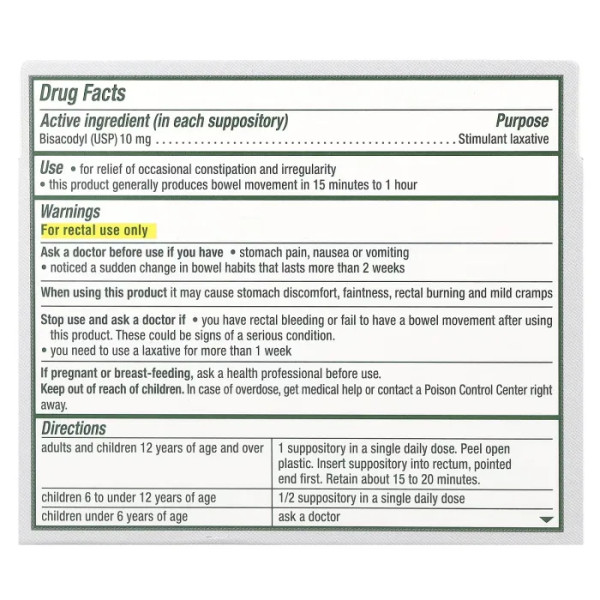 Проносні супозиторії, для дорослих та дітей віком від 6 років, Medicated Laxative Suppository, Dulcolax, 28 супозиторіїв у формі «Комфорт»