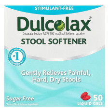Розм'якшувач стільця для дітей віком від 2 років, Dulcolax Stool Softener, 50 гелевих капсул