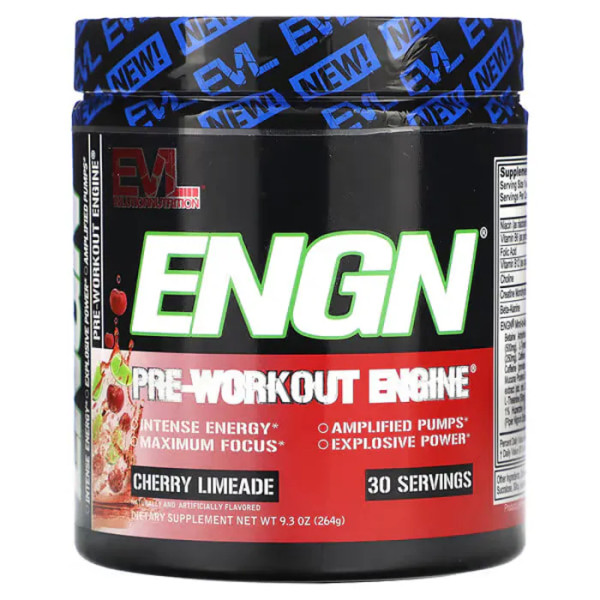 Передтренувальний комплекс, Pre-Workout Engine, EVLution Nutrition, ENGN, зі смаком вишневого лимонаду, 264 г