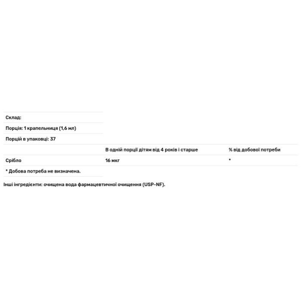 Гідрозоль срібла (колоїдне срібло) для дітей, Silver Hydrosol, Sovereign Silver, щоденна імунна підтримка, від 4-х років, 59 мл