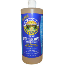 Кастильське мило з перцевою м'ятою, Dr. Woods Castile Soap with Peppermint, 946 мл