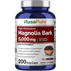 Кора магнолії екстракт 4 до 1, NusaPure Magnolia Bark, 200 капсул