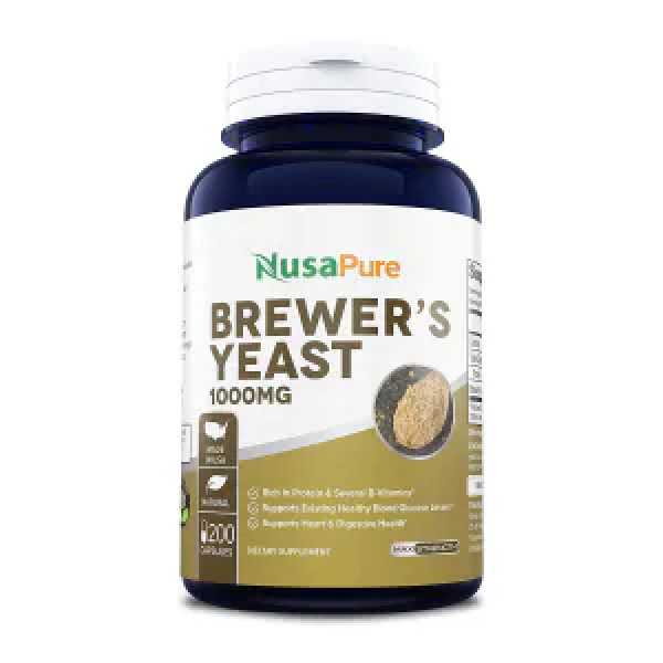 Пивні дріжджі, Brewer's Yeast, NusaPure, 1000 мг, 200 капсул