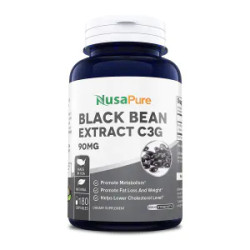 Черная фасоль экстракт C3G 90 мг, Black Beans NusaPure, 180 капсул