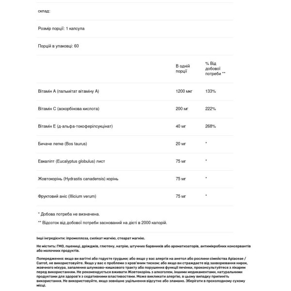 Вітамінна формула, TLU, Genestra Brands, 60 капсул