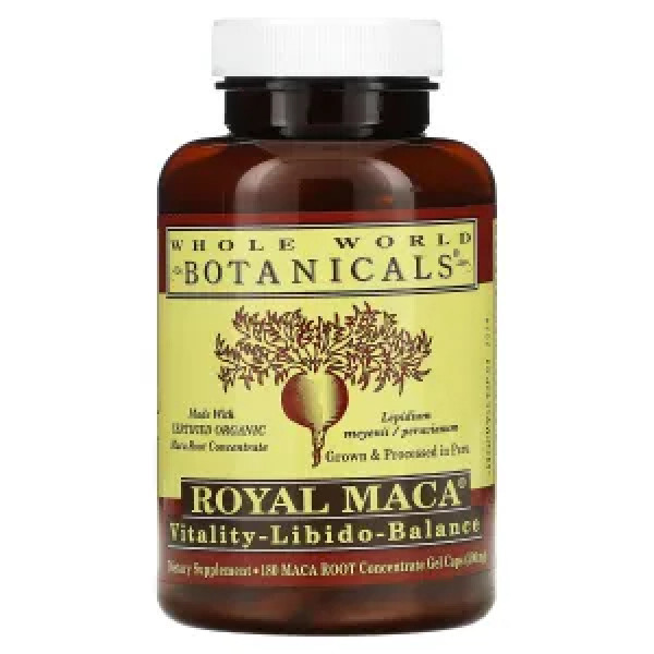 Королівська маку, Royal Maca, Whole World Botanicals, 250 мг, 180 гелевих капсул