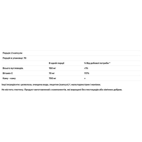 Каму-каму (вітамін-С), Royal Camu, Whole World Botanicals, 350 мг, 140 капсул
