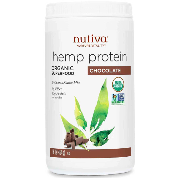 Конопляний протеїн шоколад, Hemp Protein, Nutiva, 454 гр