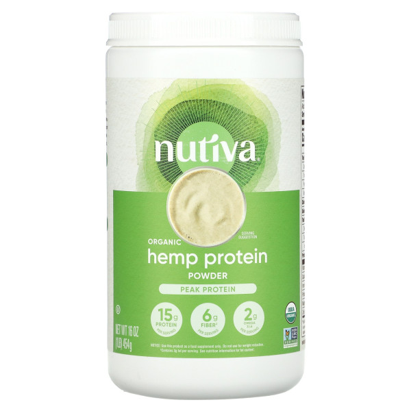 Конопляний протеїн, Hemp Protein, Nutiva, органік, 454 гр