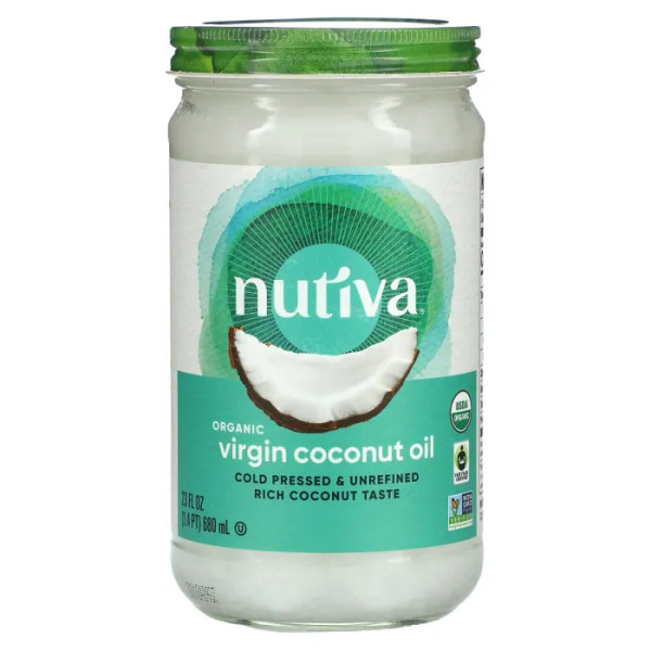 Кокосова олія, Coconut Oil, Virgin, Nutiva, органік, 680 мл
