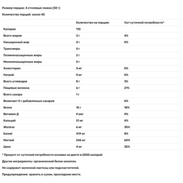 Конопляний протеїн 15 г білка, Hemp Protein, Nutiva, 1,36 кг