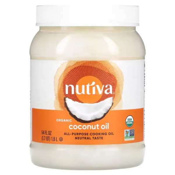 Кокосова олія, Organic Coconut Oil, Nutiva, органік, універсальна рослинна олія, 1,6 л