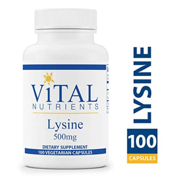Лізин (лікування герпесу), Lysine, Vital Nutrients, 500 мг, 100 вегетаріанських капсул