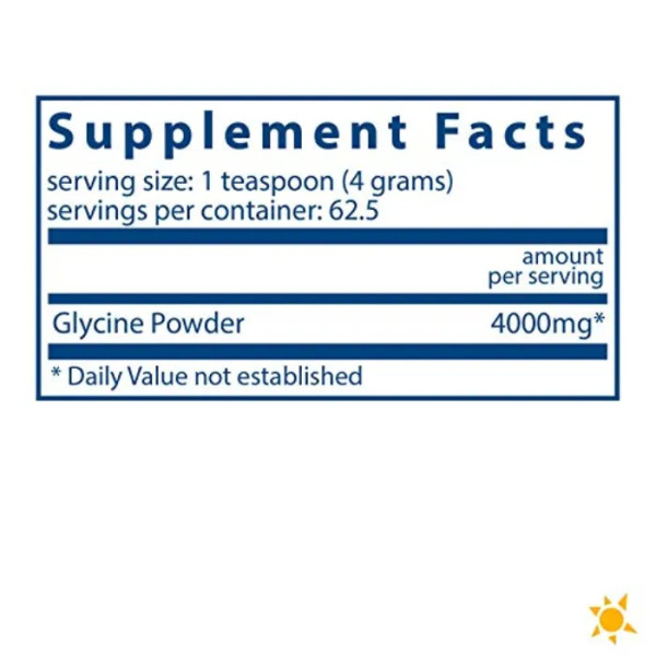 Гліцин, Glycine Powder, Vital Nutrients, порошок, 250 г