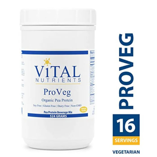 Протеїн гороховий, ProVeg, Vital Nutrients, смак ванілі, порошок, органік, 524 г