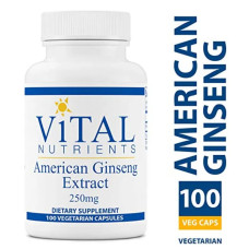 Американський женьшень 250 мг, Vital Nutrients American Ginseng, 100 вегетаріанських капсул
