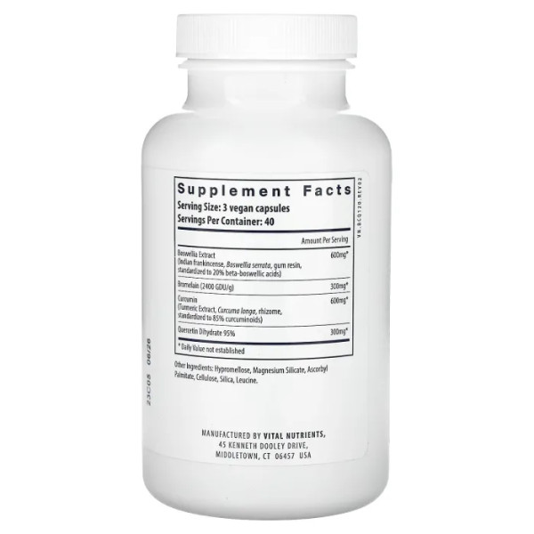 Трав'яна формула від болю і запалення, BCQ, Vital Nutrients, 120 капсул