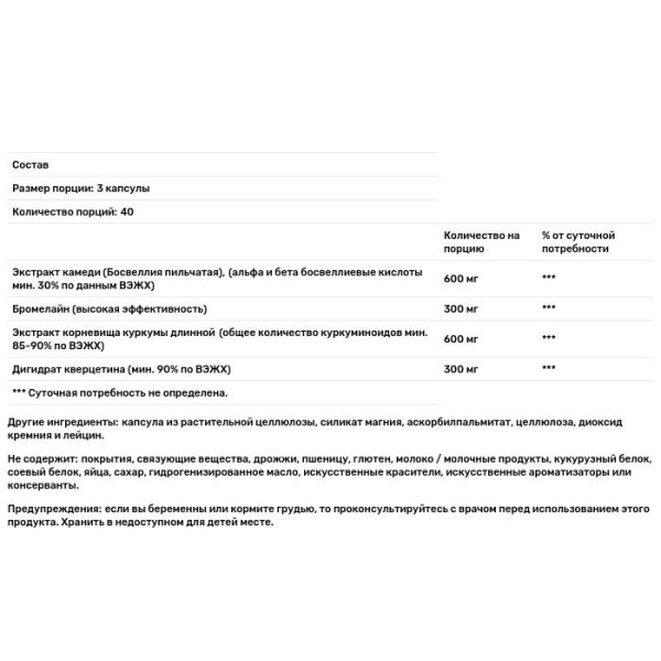 Трав'яна формула від болю і запалення, BCQ, Vital Nutrients, 120 капсул