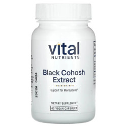 Клопогон кистевидний 250 мг, Vital Nutrients Black Cohosh, підтримка при менопаузі, 60 веганських капсул
