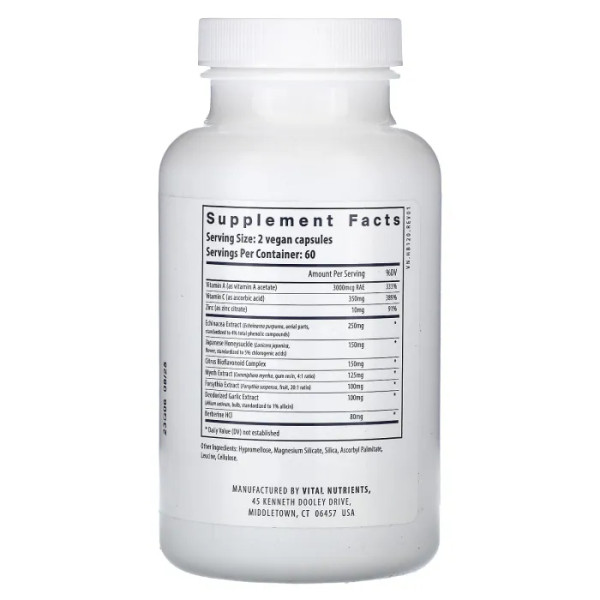 Підтримка імунітету, трав'яна формула, Herbal Biotic, Vital Nutrients, 120 веганських капсул