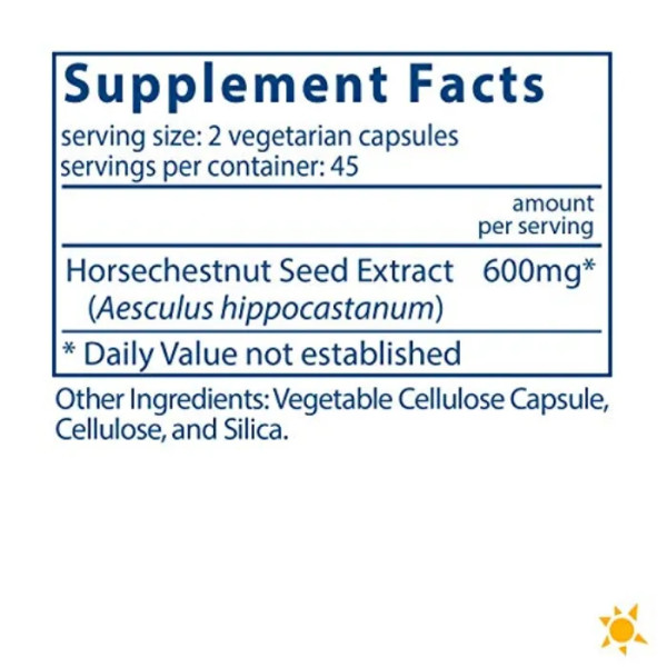 Екстракт кінського каштана, Horsechestnut Extract, Vital Nutrients, 300 мг, 90 вегетаріанських капсул