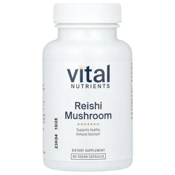 Рейші, гриби, Reishi Mushroom, Vital Nutrients, 500 мг, 60 веганських капсул