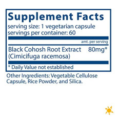 Клопогон кистевидний 80 мг підтримка при менопаузі, Vital Nutrients Black Cohosh, 60 вегетаріанських капсул