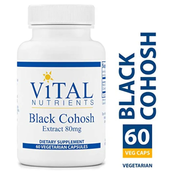 Клопогон гроновидний, підтримка при менопаузі, Black Cohosh, Vital Nutrients, 80 мг, 60 вегетаріанських капсул