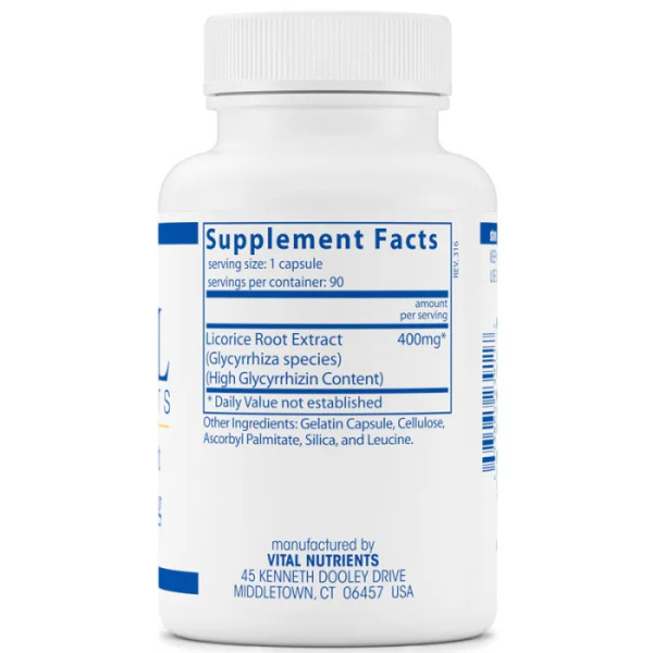 Корінь солодки, екстракт, Licorice Root, Vital Nutrients, 400 мг, 90 капсул