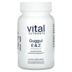 Гуггул екстракт, Vital Nutrients Guggul E&Z, 60 веганських капсул
