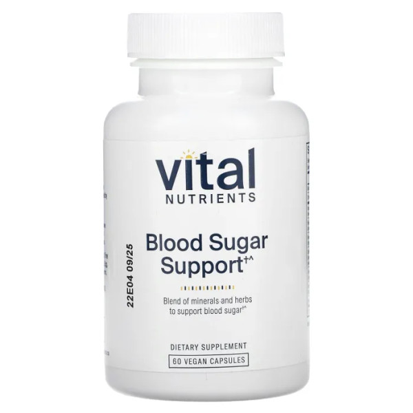 Контроль рівня цукру в крові, Blood Sugar Suppor, Vital Nutrients, 60 веганських капсул