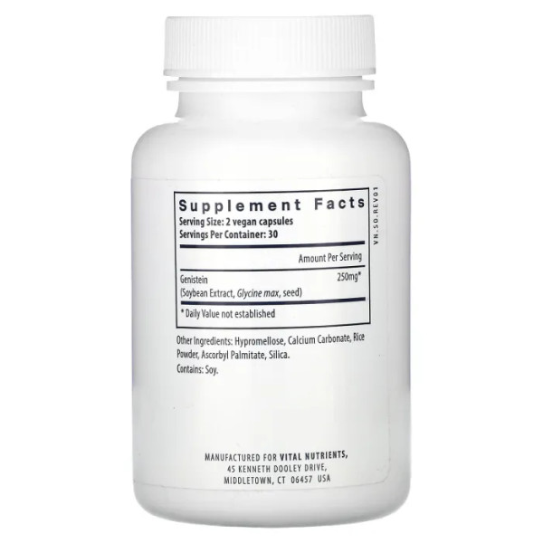 Геністеїн, Genistein, Vital Nutrients, 125 мг, 60 вегетаріанських капсул