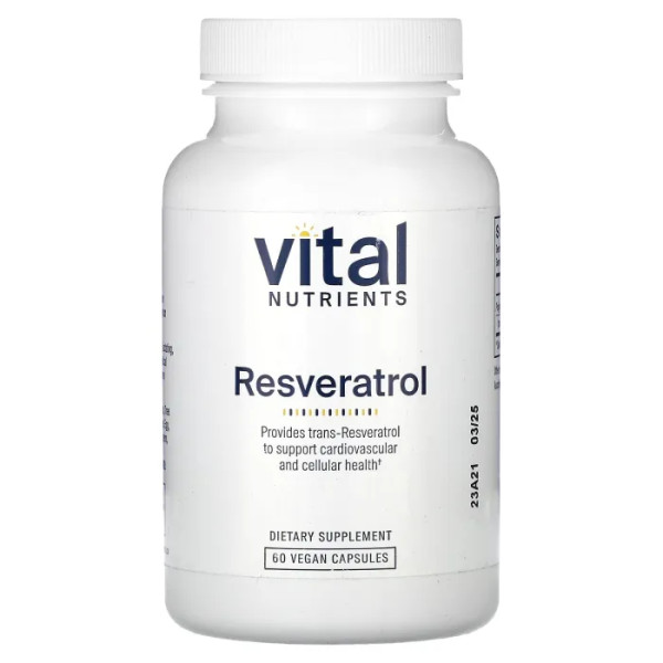 Ресвератрол, Resveratrol, Vital Nutrients, 60 рослинних капсул