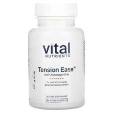 Допомога при стресі з ашвагандою, Vital Nutrients Tension Ease, 60 веганських капсул