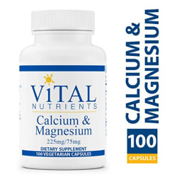 Кальций и магний 225 мг / 75 мг, Vital Nutrients Calcium & Magnesium, 100 вегетарианских капсул