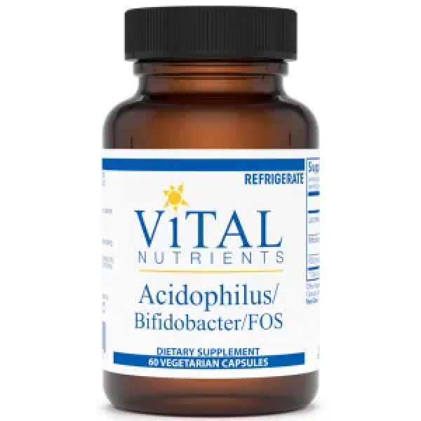 Пробіотик, Acidophilus \/ Bifidobacter \/ FOS, Vital Nutrients, 60 вегетаріанських капсул