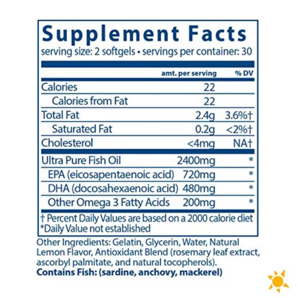 Риб'ячий жир, Ultra Pure Fish Oil 700, Vital Nutrients, 700 мг, 60 гелевих капсул