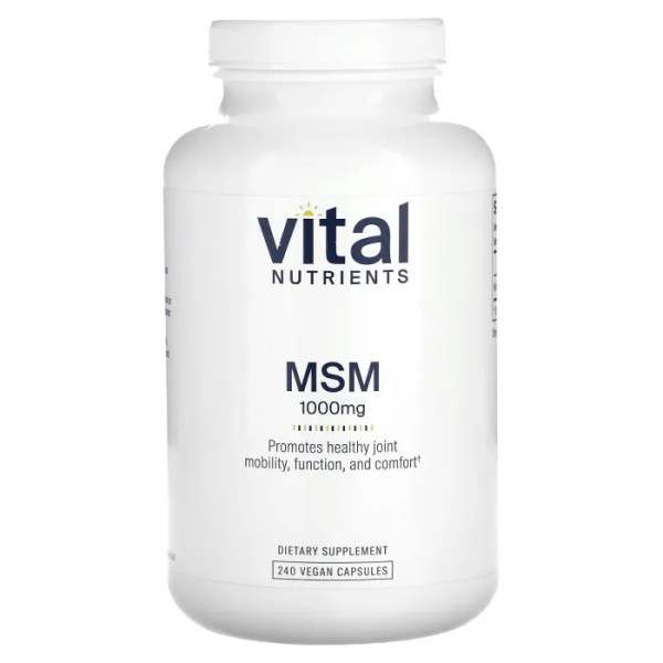 МСМ (метилсульфонілметан), MSM, Vital Nutrients, 1000 мг, 240 вегетаріанських капсул