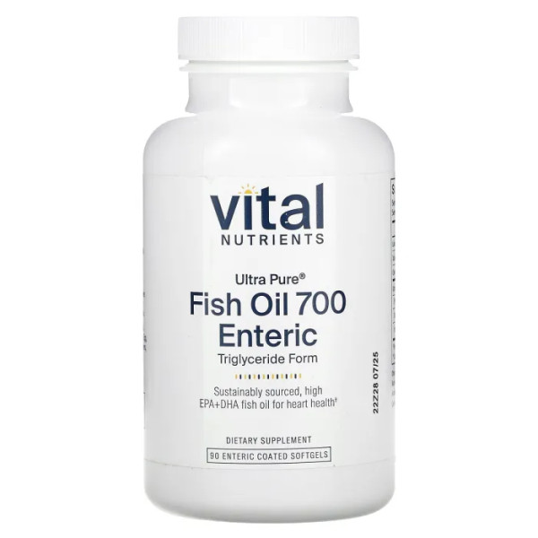 Риб'ячий жир, Fish Oil Enteric, Vital Nutrients, 700 мг, 90 капсул з ентеросолюбільним покриттям