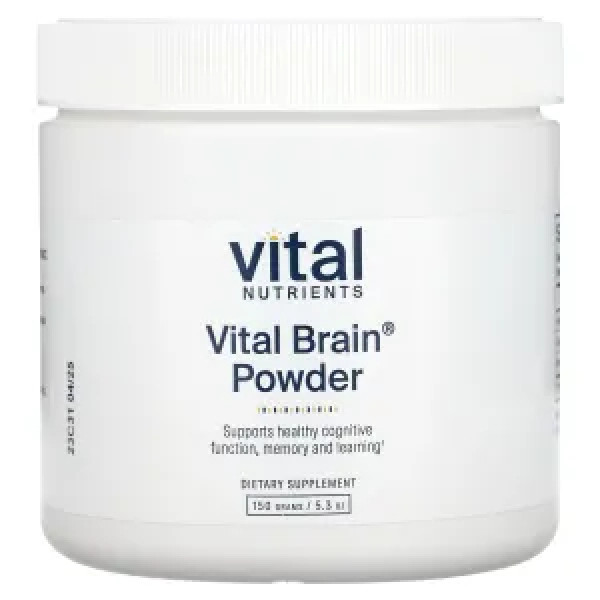 Поліпшення пам'яті і роботи мозку, Vital Brain, Vital Nutrients, порошок, без смаку, 150 г