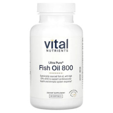 Риб'ячий жир, смак лимон, Vital Nutrients Ultra Pure Fish Oil, 800 мг, 90 гелевих капсул
