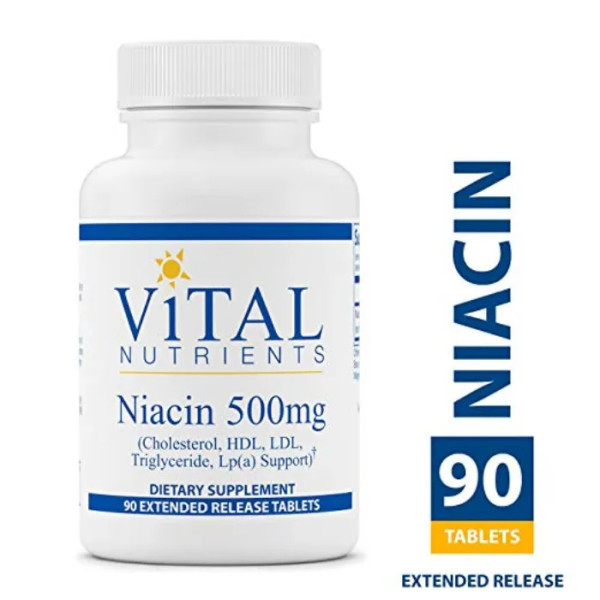 Ніацин, Niacin, Vital Nutrients, 500 мг, 90 таблеток
