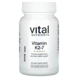Вітамін K2-7 180 мкг, Vital Nutrients K2-7, 60 веганських капсул
