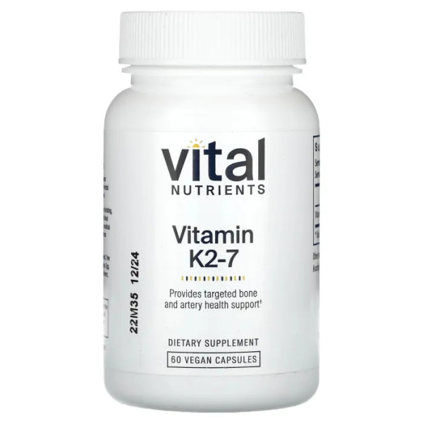 Вітамін К-2 (менахінон-7), K2-7, Vital Nutrients, 180 мкг, 60 веганських капсул