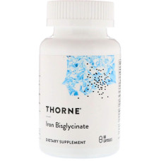 Железо, Thorne Iron Bisglycinate, 60 капсул